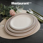 Stoneware Narrow Rim Brown Speckle, Oval Platter 13.5" x 10.5", Case of 12