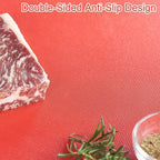 CURTA 2-Pack Red Cutting Boards for Kitchen, 24" x 18" x 0.5" Color Coded Plastic Chopping Board with Anti Slip Surface Dishwasher Safe