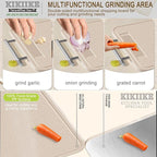 Titanium Cutting Board Double Sided Pure Titanium Cutting Boards for Kitchen, Pure titanium & Wheat Straw PP Food Grade metal chopping boards Easy to Clean Large Size
