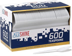 [600 Pack] White Disposable Plastic Tea Spoons - Practical Cutlery for Parties, Lunches, Picnics, and Long Trips - Great for Meals, Desserts, or Appetizers