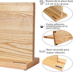 YOUSUNLONG Magnetic Knife Block - Magnetic Knife Holder - Magnetic Knife Stand - Double-sided Super Magnetic with Natural Fraxinus wood - Holds 10“ knives - Space Saver - Large storage knife holder