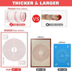 GREENRAIN Extra Large Silicone Pastry Mat Non Stick Baking Mat with Measurement Fondant Mat, Counter Mat, Dough Rolling Mat, Oven Liner, Pie Crust Mat (XXL-24''(W)*32''(L))