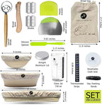 Premium Banneton Bread Proofing Basket - A Complete Sourdough Bread Baking Kit - Bread Baking Supplies - Sourdough Starter Jar Kit