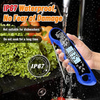Meat Thermometer, IP67 Waterproof Digital Meat Thermometer with Backlight, Hold Function & Magnet for Grill, BBQ, Candy, Beef,Turkey，Gadgets Essentials BBQ Accessories,Mens Stocking Stuffers