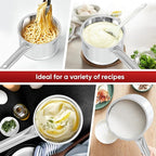 SUNHOUSE – 3 Quarts Stainless Steel Sauce Pan with Lid - PFOA-FREE, High Stainless Steel Sauce Pan, Advanced Impact Bonding Induction Base, Stay-Cool Handle, Compatible with All Cooktops