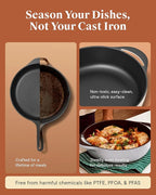 Caraway Enameled Cast Iron Braiser - 3.5 qt Braiser Pan - 3 Layer Enamel Coating - No Seasoning Required - Compatible With All Stovetops - Oven Safe - Free From Forever Chemicals - Rust