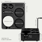 Normcore Espresso Tamping Station, Genuine American Black Ashwood, Coffee Tamper, Distributor, WDT, Puck Screen, Portafilter Holder Stand, Solid Black Ashwood for 58mm Espresso Machine Accessories
