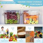 Yungyan 12 Pcs 4 Qt Commercial Food Storage Containers with Lids Restaurant Square Airtight Food Storage Containers Clear Cereal Container for Kitchen Freezer Dishwasher Pantry (White Lid)