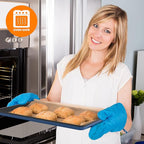 NutriChef 8-Piece Nonstick Stackable Bakeware Set - PFOA, PFOS, PTFE Free Baking Tray Set w/Non-Stick Coating, 450°F Oven Safe, Round Cake, Loaf, Muffin, Wide/Square Pans, Cookie Sheet (Blue)