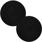 Trivets for Hot Dishes, Pots and Pans, 8 Inches Hot Pads 5 Pcs, Pot Holders for Kitchen, Heat Resistant Mat Protect Counter, Coasters Set Home Essentials Farmhouse Decor (Black)