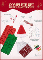 Dog Treat Kit for Christmas – 2 Silicone Christmas Edition Cookie Molds, 5 Cookie Cutters, 10 Recipes, Bow, Dog Hat, 4 Decorating Balloons, Decorating Pen – Ideal DIY Kit for Dogs Lover