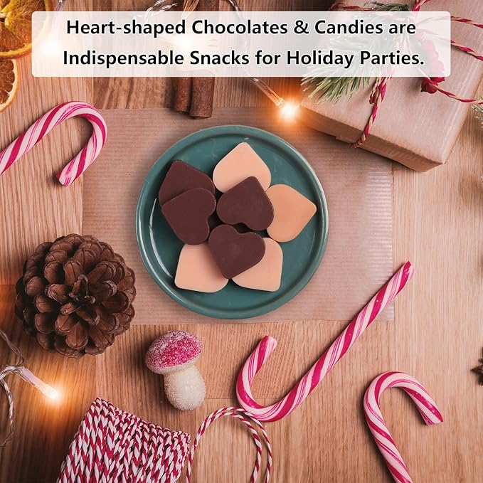 Heart Silicone Molds, 63 Large Heart Chocolate Mold for Baking Candy Gummy Jelly, Lovely Hearts Shaped Chocolate Candy Molds for Birthday & Valentine's Day Gifts for Women Men Lovers
