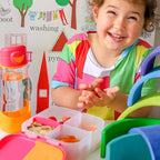 b.box Mini Lunch Box, Bento Box for Kids, Snack Container with 2 Leak Proof Compartments, Reusable Snack Containers with Lids, Kids Lunch Boxes Ages 3+, BPA Free, 4 1/4 Cup Capacity (Ocean Breeze)