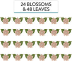 Global Sugar Art Blossoms and Leaves Edible Sugar Cake & Cupcake Flowers, Peach, Small Unwired, 24 Count with leaves by Chef Alan Tetreault