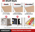HOMEDANT White 5 Tier Laminated Boltless Heavy Duty Garage Storage Adjustable Wide Size Metal Shelving Unit Utility Rack Shelves Organization Shelf Shed Warehouse 47.7" W x 18.2" D x 71.3" H 4Pack