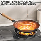 YUTANN 8" Pre-Seasoned Cast Iron Skillet, Lightweight Non-Stick Frying Pan with Detachable Wooden Handle, PFAS/PFOA Free, Dishwasher & Oven Safe (500°F)