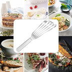 KSENDALO Fish Spatula Stainless Steel, Egg Flipper Spatula with Thin Flexible Slotted and Angled Blade for Kitchen Cooking, Grill, Camping, Essential Metal Spatulas,Silver Kitchen Utensils Set