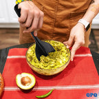 QPQ Good Grips Scoop And Avocado Masher Tool, Guacamole Masher- Slicing & Smashing, Ergonomic Non-Slip Handle, Perfect for Guacamole, Soft Fruits & Vegetables (Black)（Gift 3-in-1 Avocado Slicer）