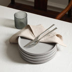 Stone Lain Haven Modern Stoneware 4 Piece Dinner Plates Sets, Dish Set for 4, Reactive Glaze Grey
