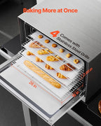 VEVOR Commercial Convection Oven, 4.24 cu.ft Conventional Countertop Oven for Full-Size Pans, Electric Convection Ovens with 4 Racks, 360° Hot Air Circulation, for Bakery, Restaurant & Pizza Shop