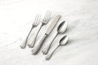 FORTESSA San Marco 18/10 Stainless Steel Flatware, 20 Piece Place Setting With Table Knives, Forks and Spoons (Service For 4), Dishwasher Safe, Antiqued