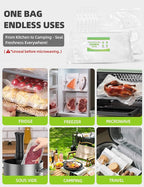 Vacuum Sealer Bags, Reusable Vacuum Zipper Bag, BPA Free Heavy Duty Vacuum Storage Bag for Food 15 Bags (15 Medium Bags (10.24x11.02 in))