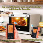 Wireless Meat Thermometer for Grilling and Smoking, Food Thermometer for BBQ Smoker Oven Cooking Steak, Grill Thermometer for Outside Grill with 4 Meat Probes, Kitchen Timer