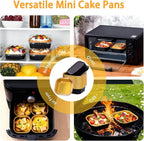 FORBFAN 150 Pack 8 oz Mini Square Cake Pans with Lids, Aluminium Foil Square Brownie Baking Cups, Black and Gold Disposable Ramekins Oven Safe