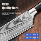 Sunnecko Damascus Nakiri Knife,Japanese VG10 Core Steel Damascus Cleaver Knife,Professional Razor Sharp Kitchen Knives with Knives Sharpner