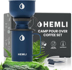 Pour Over Camp Coffee Maker Set– Vacuum Insulated Mug with Leakproof Lid, Stainless Steel Micro Filter, Scratch-Resistant Finish, Portable Coffee Maker for Camping, Travel & Outdoor Adventures