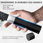 SHAN ZU Japanese Chef Knife 8 Inch, High Carbon Steel 10Cr15Mov Professional Kitchen Knife, Sharp Cooking Knife with G10 Handle Dishwasher Safe, Meat Cutting Gyuto Knife, Gifts for Women & Men