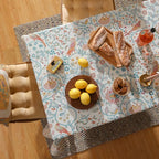 patdrea Designer Vintage Small Square Table Cloth,Yellow Linen Floral Birds Pattern Colorful Tablecloths,Decorative Table Cover for Kitchen Dining Banquet,Christmas,Thanksgiving,55"x55"-Magnolia