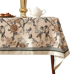 ISAENNE Designer Vintage Linen Extra Long Tablecloth Rectangle,Floral and Bird Pattern Elegant Table Cloth,Fall Wrinkle Resistant Decor Tablecloths for Dining Kitchen Christmas,67"*118"-Murad A