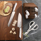 Cangshan HELENA Series German Steel Forged Knife Block Set (8-Piece, White)