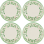 Lenox 863669 Holiday 4-Piece Melamine Dinner Plate Set, Christmas Dinnerware, Hosting