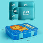 Personalized Bento Box for Kids with Safari Icon and Name - Yellow - 5 Compartments Drop-Proof Bento Box, Dishwasher Safe, Made with BPA-Free Materials, Bento Lunch Box for Kids and Toddlers
