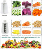 Rotary Cheese Grater Chopper Vegetable Cutter Slicer with Stainless Steel Drum Blades for kitchen, 5 in 1 Manual Round Mandoline Julienne Shredder Potato Grinder for Fruit, Nuts,Onion Green