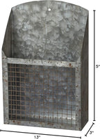 Primitives by Kathy Rustic Farmhouse Wire Bins - Handmade Galvanized Metal for Home and Kitchen Decor, Farmhouse Style