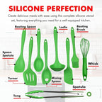 Chef Craft 9 Piece Green Premium Silicone Kitchen Tool Set (42084)