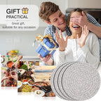 ME.FAN 7 Inch Trivets/Potholders 4 Set Cotton Thread Weave Trivets for Pots and Pans - Large Coasters/Hot Pads to Protect Desktop & Countertop - Mix Light Coffee