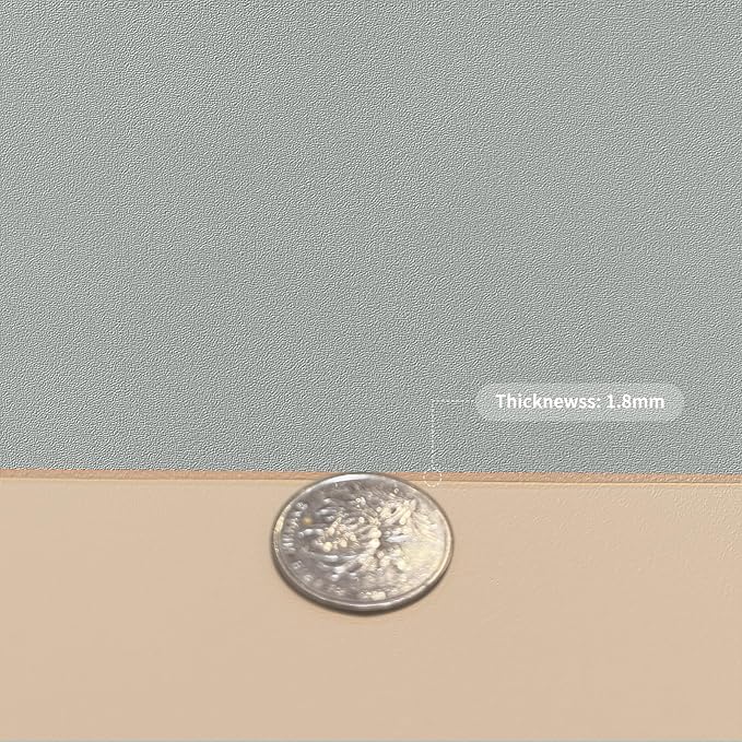 Leather Table Cover,1.8mm Thick,36x60 Inch Table Protector,Table Protector for Dining Room Table,Dining Table Cover,Table Cover Protector,Dining Table Pad Protector(Light Brown+Gray,36x60)