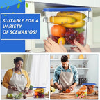 Yungyan 12 Pcs 6 Qt Commercial Food Storage Containers with blue Lids Restaurant Square Airtight Food Storage Containers Clear Cereal Container for Kitchen Freezer Dishwasher Pantry