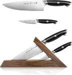Cangshan Thomas Keller Signature Collection Swedish Powder Steel Forged, 3-Piece TAI Block, Walnut, Black