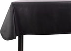 Yourtablecloth Heavy Duty Vinyl Rectangle or Square Tablecloth – 6 Gauge Heavy Duty Tablecloth – Flannel Backed – Wipeable Tablecloth with Vivid Colors & Many Sizes 52 x 120 Black