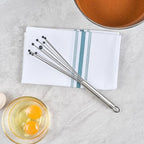 Restaurantware-German Standard 10.6 Inch Ball Whisk, 1 Kitchen Whisk With Silicone Balls - Ergonomic Handle, Dishwashable, Stainless Steel Manual Egg Beater, Durable, For Whisking, Stirring, Mixing