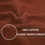 Homaxy 100% Cotton Waffle Weave Kitchen Dish Cloths, Ultra Soft Absorbent Quick Drying Dish Towels, 12 x 12 Inches, 6-Pack, Rust