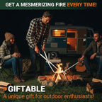 Tredre Fire Tongs and Fire Poker Set, Stainless Steel Fire Pit Tools for Outside, Heavy Duty Fireplace Tongs Log Grabber for Campfire, Wood Stove, Rust-Resistant Firewood Tong Set