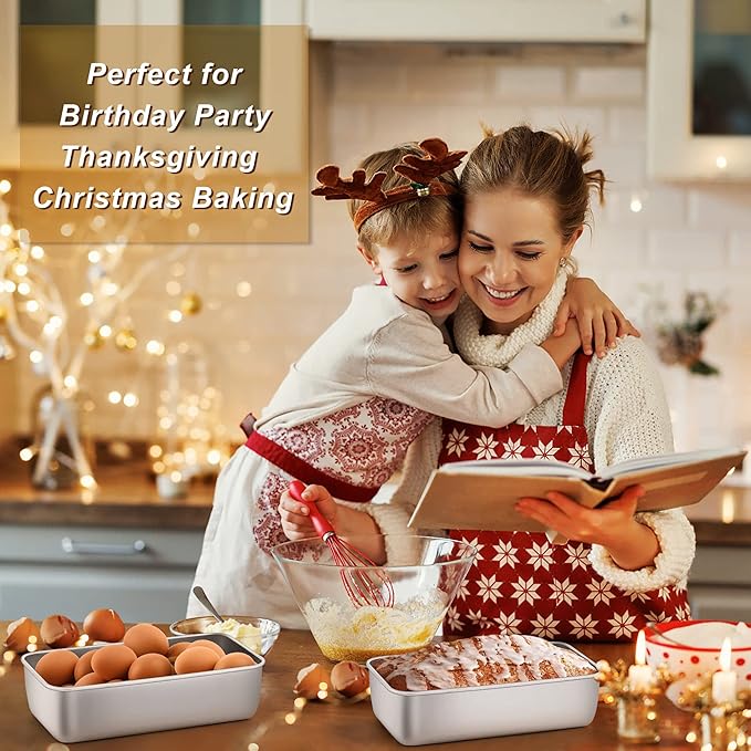 LIANYU Bread Loaf Pans Set of 24, 9x5 Inch Stainless Steel Bread Baking Pans Loaf Tins for Sourdough, Sandwich, Meatloaf, Easy Release & Dishwasher Safe
