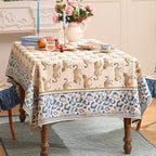 patdrea Designer Linen Rectangular Table Cloth,Vintage Leopard Animal Soft Breathable Tablecloth,Fall Dacorative Cover for Kitchen Dining,Christmas,Parties,Holiday,Thanksgiving,55"x87"-from