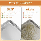 6 Pack Full Size Baking Sheet Pans Perforated, Aluminum Commercial Cookie Sheets Non-Stick, 26"x18"